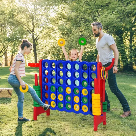 2.5Ft 4-to-Score Giant Game Set Perfect for Indoor-Outdoor Use Red {2}