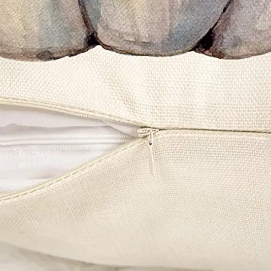 4TH Emotion Fall Decor Pillow Covers 18x18 Set of 4 White Pumpkin Farmhouse Decorations Throw Cushion Case for Fall Thanksgiving Home Decorative Pillows {6}