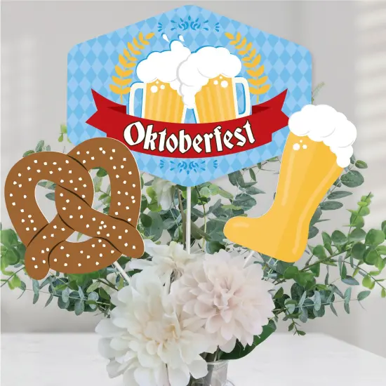 Big Dot of Happiness Oktoberfest - Beer Festival Centerpiece Sticks - Table Toppers - Set of 15 {1}