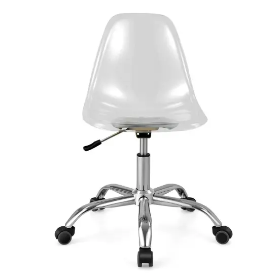 Swivel Acrylic Armless Adjustable Height Office Chair {1}