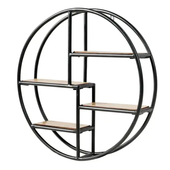 Hanging Storage Shelf Circular Wall-Mounted 4-Tier Rack {1}