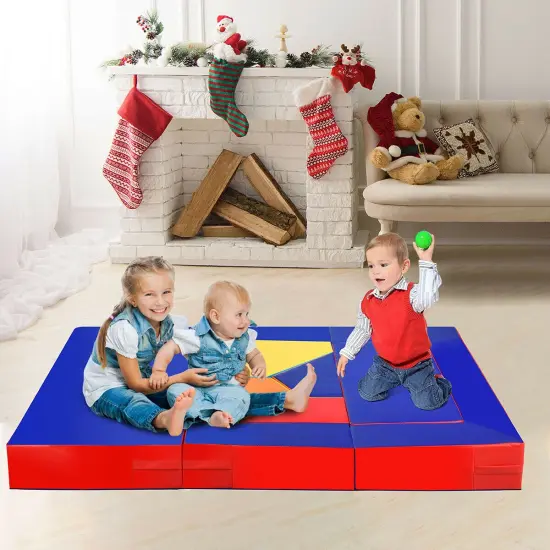 4-in-1 Crawl Climb Foam Playset Versatile Indoor Fun for Kids Multicolored {3}
