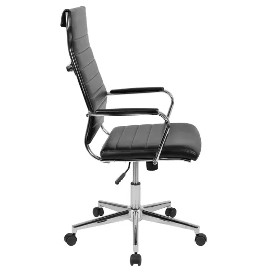 Merrick Lane Stockholm High Back Home Office Chair With Pneumatic Seat Height Adjustment And 360&deg; Swivel Black {5}