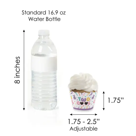 Big Dot of Happiness Two Cool - Girl - Cupcake Decoration - Pastel 2nd Birthday Party Cupcake Wrappers and Treat Picks Kit - Set of 24 {7}