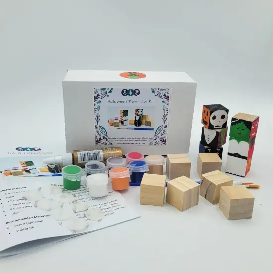 DIY Halloween Mix and Match Block Painting Craft Kit by Ink and Trinket Kids {3}