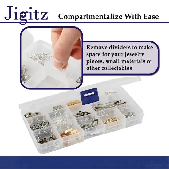 Jigitz Plastic Jewelry Organizer Box 8pk Plastic Organizer Box with Dividers {5}