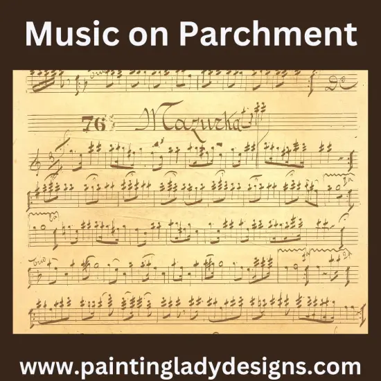 Music on Parchment for Decoupage Crafting and Multi Media Art {1}