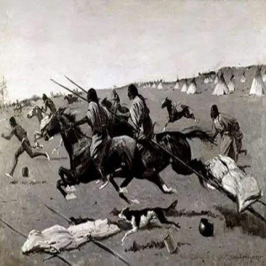 Indian Village Routed, Geronimo Fleeing From Camp Poster Print by Frederic Remington - Item # VARPDX279607 {1}