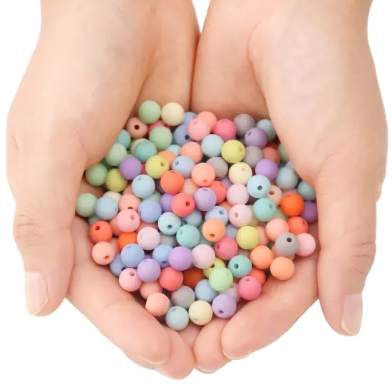 1000 Pieces 6MM Matte Mix Colors Acrylic Round Beads, Frosted Round Acrylic Balls Gumball Beads, Bubblegum Beads Chunky Beads, Plastic Resin Beads for Necklace and Bracelet Making, Crafting Supplies {5}