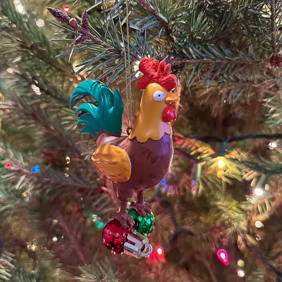 Tree Buddees Rooster and Bulbs Funny Christmas Ornament Decoration {6}