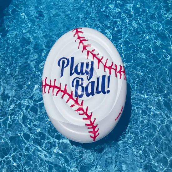 Swim Central Inflatable Swimming Pool Lounging Cool Sport Giant Baseball Island - 60" Red {4}