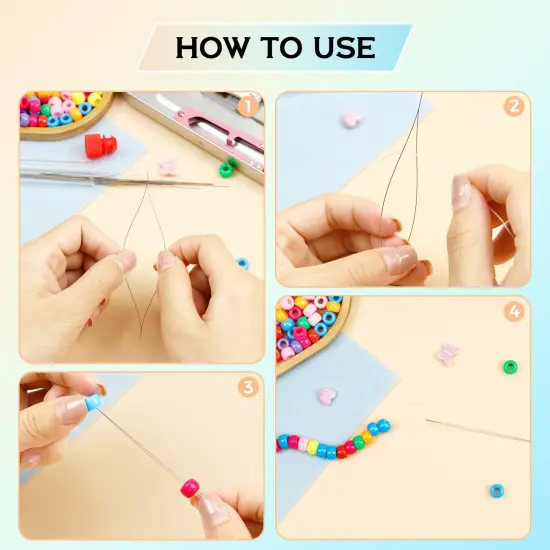 21 Pieces Beading Needles Set, 6 Sizes Seed Beads Needles Big Eye Beading Needles Collapsible Beading Needles Set for Jewelry Making {6}