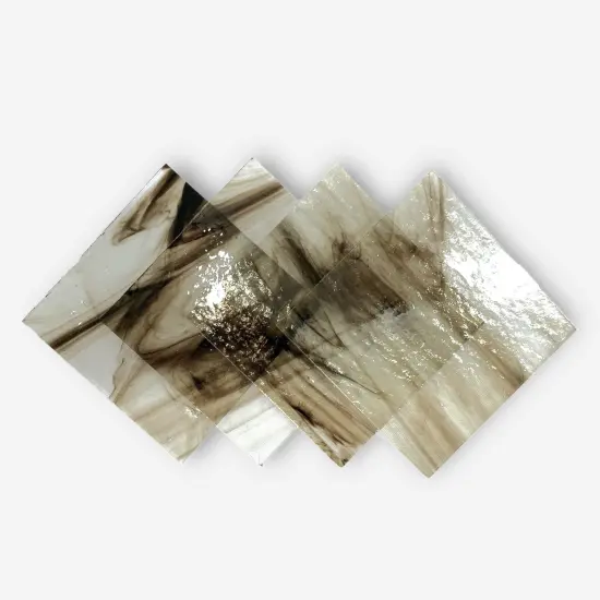 Crystal Black Prisma COE 96 Fusible Glass Sheets / Mosaic Squares - 4 Pack {2}