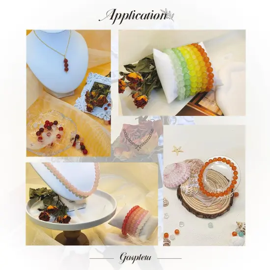 Gaspletu 1400PCS Glass Beads for Jewelry Making, 28 Colors 8mm Crystal Beads Bracelets Making Kit, 2 Box Round Beads Suitable for Beginners {5}