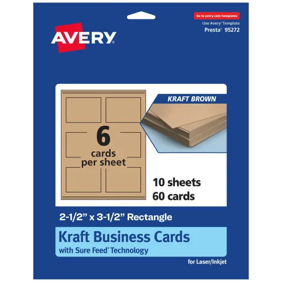 Avery 2-1/2" x 3-1/2" Rectangle, Kraft Brown Business Cards {7}