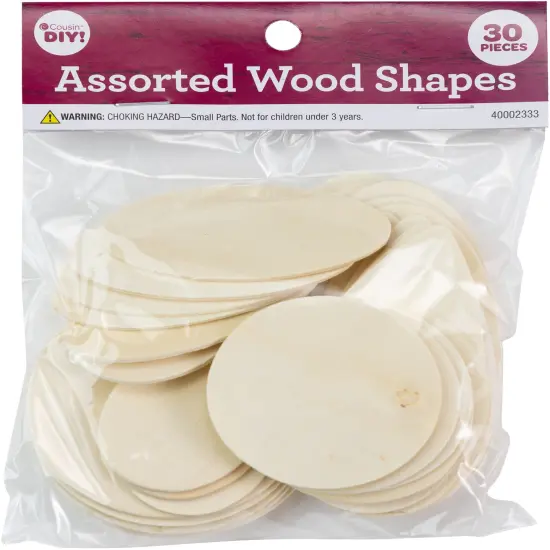 CousinDIY Unfinished Wood Shapes 30/Pkg-Assorted {1}