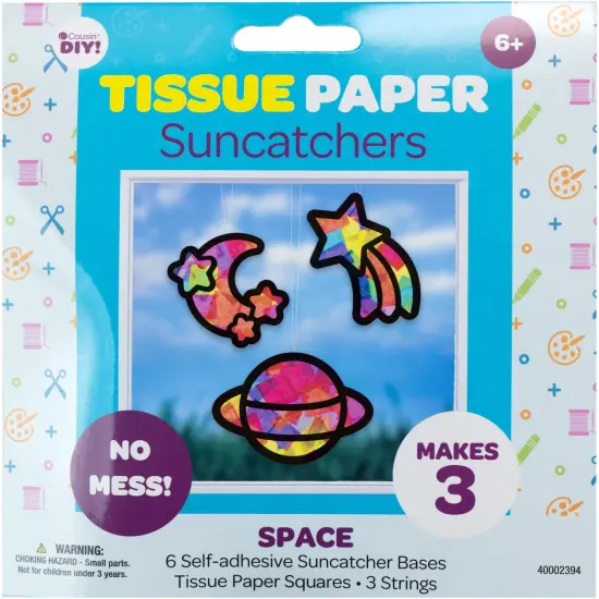 CousinDIY Tissue Suncatcher Kit-Space, Makes 3 {1}