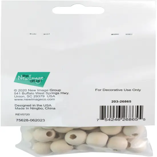 CousinDIY Wood Round Beads 70/Pkg-Natural 0.5" {3}