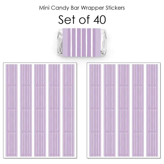 Big Dot of Happiness Purple Stripes - Mini Candy Bar Wrapper Stickers - Simple Party Small Favors - 40 Count {4}