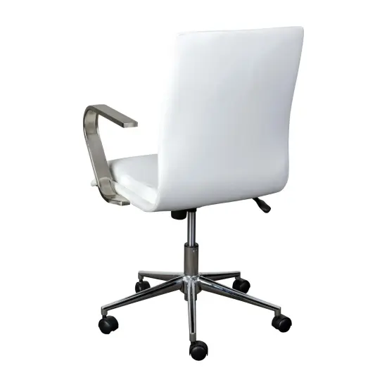 Merrick Lane Artemis Mid-Back Home Office Chair with Armrests, Height Adjustable Swivel Seat and Five Star Base White/Chrome {4}