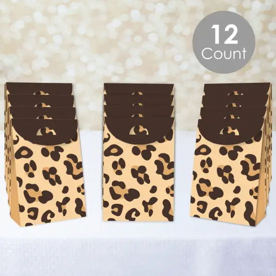 Big Dot of Happiness Leopard Print - Cheetah Gift Favor Bags - Party Goodie Boxes - Set of 12 {3}