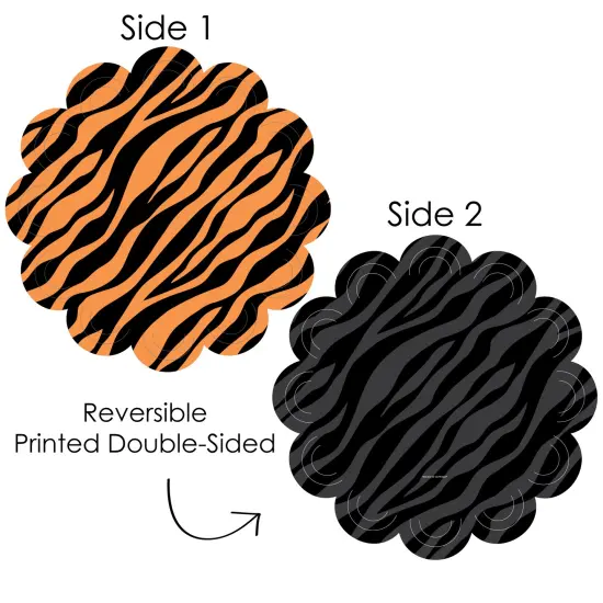 Big Dot of Happiness Tiger Print - Jungle Party Round Table Decorations - Paper Chargers - Place Setting For 12 {4}