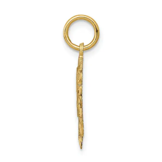 14K Yellow Gold 50 Heart Charm Pendant Jewelry New 22 X 15mm {3}