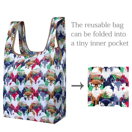 Wrapables JoliBag Collection Reusable Shopping Bag (Set of 2) Clever Foxes {5}