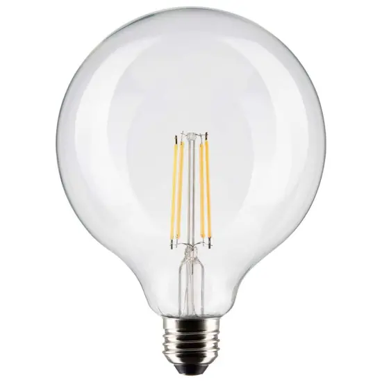 Satco 8w G40 Globe Filament LED 4000K Medium Base Dimmable - 100w equiv Cool White {1}