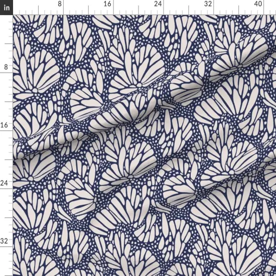 Various Fabrics by the Yard or Fat Quarter Nature Animal Print Dark Blue Modern Custom Printed Fabric by Spoonflower {1}