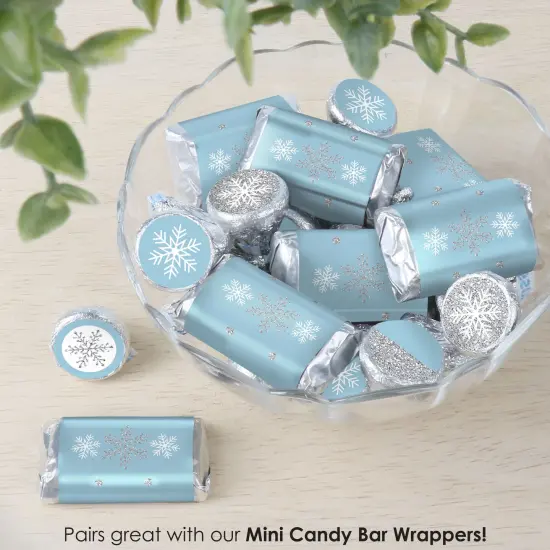 Big Dot of Happiness Winter Wonderland - Snowflake Holiday Party and Winter Wedding Small Round Candy Stickers - Party Favor Labels - 324 Count {7}