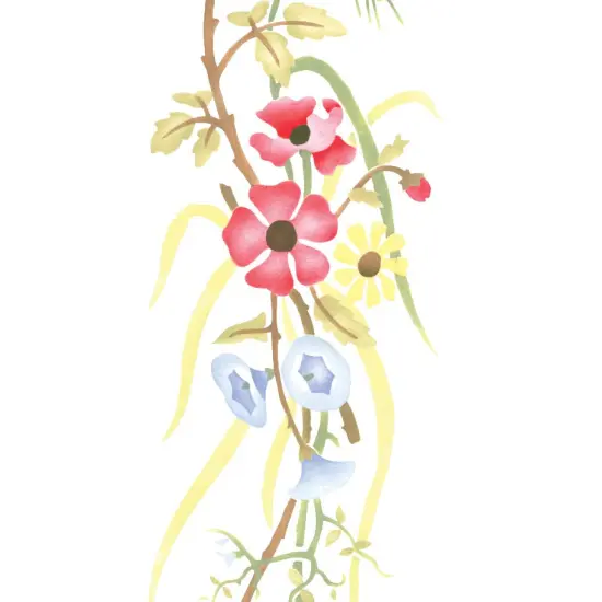 Poppy Flower Spray Wall Stencil | 3264 by Designer Stencils | Floral Stencils | Reusable Art Craft Stencils for Painting on Walls, Canvas, Wood | Reusable Plastic Paint Stencil for Home Makeover | Easy to Use & Clean Art Stencil {2}