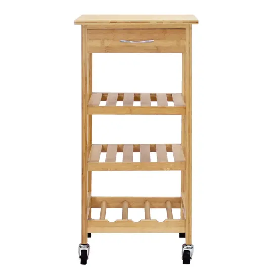 Oceanstar Bamboo Kitchen Trolley Brown {1}