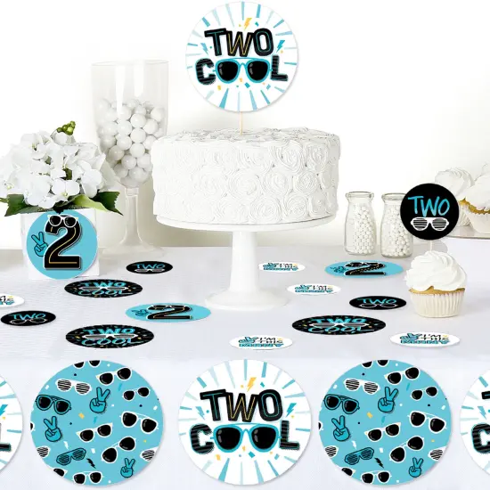 Big Dot of Happiness Two Cool - Boy - Blue 2nd Birthday Party Giant Circle Confetti - Party Decorations - Large Confetti 27 Count {6}