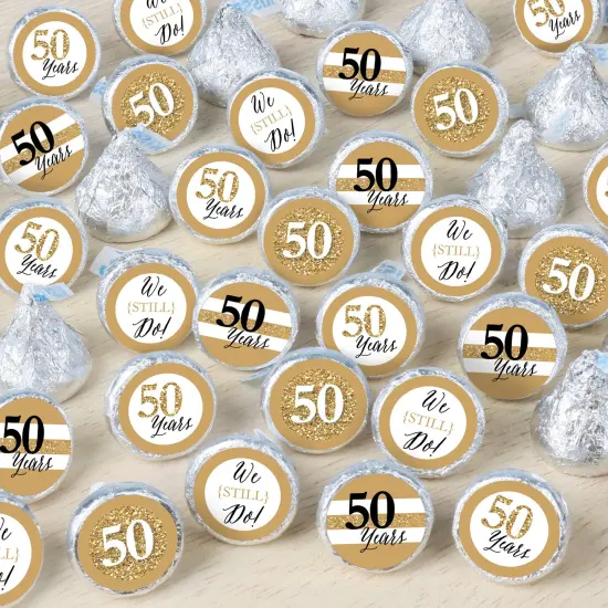Big Dot of Happiness We Still Do - 50th Wedding Anniversary - Anniversary Party Small Round Candy Stickers - Party Favor Labels - 324 Count {1}