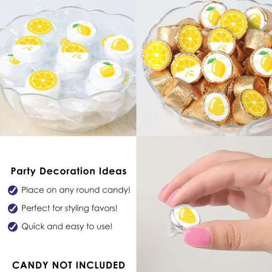 Big Dot of Happiness So Fresh - Lemon - Citrus Lemonade Party Small Round Candy Stickers - Party Favor Labels - 324 Count {6}