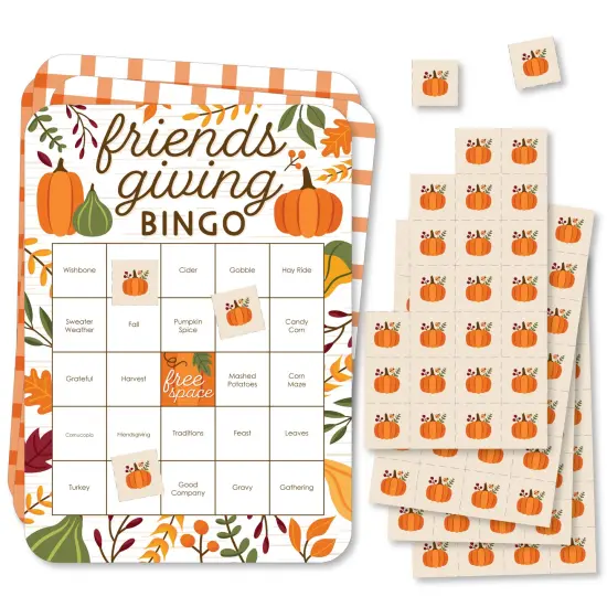 Big Dot of Happiness Fall Friends Thanksgiving - Bingo Cards and Markers - Friendsgiving Party Bingo Game - Set of 18 {1}