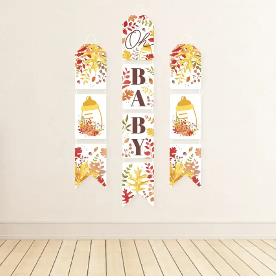 Big Dot of Happiness Fall Foliage Baby - Hanging Vertical Paper Door Banners - Autumn Leaves Baby Shower Wall Decoration Kit - Indoor Door Decor {4}