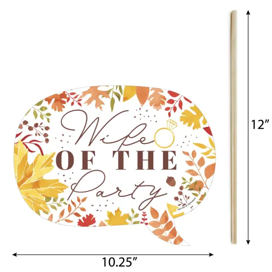 Big Dot of Happiness Funny Fall Foliage Bride - Autumn Leaves Bridal Shower and Wedding Party Photo Booth Props Kit - 10 Piece {6}