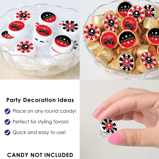 Big Dot of Happiness Las Vegas - Casino Party Small Round Candy Stickers - Party Favor Labels - 324 Count {6}
