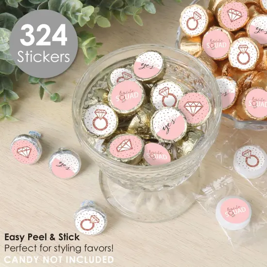 Big Dot of Happiness Bride Squad - Rose Gold Bridal Shower or Bachelorette Party Small Round Candy Stickers - Party Favor Labels - 324 Count {3}