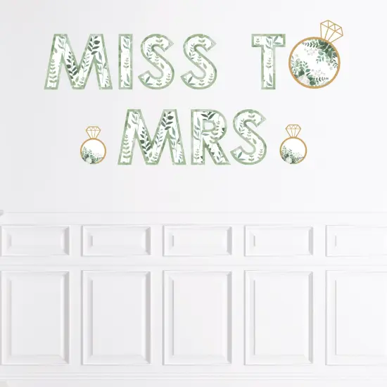 Big Dot of Happiness Boho Botanical Bridal - Peel and Stick Greenery Party Large Banner Wall Decals - Miss to Mrs {1}