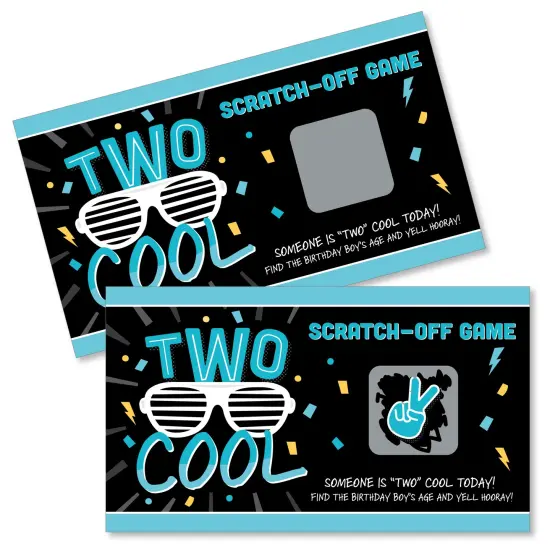 Big Dot of Happiness Two Cool - Boy - Blue 2nd Birthday Party Game Scratch Off Cards - 22 Count {1}
