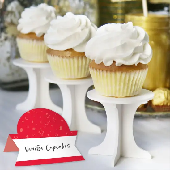 Big Dot of Happiness Red Confetti Stars - Simple Party Decorations Tent Buffet Card - Table Setting Name Place Cards - Set of 24 {6}