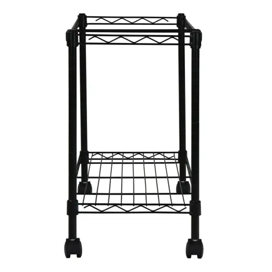 Oceanstar Portable 1-Tier Metal Rolling File Cart Black {6}