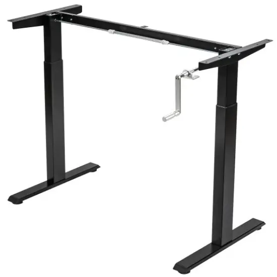 Hand Crank Sit to Stand Desk Frame with Height Adjustable Ideal for Office or Home Black {1}