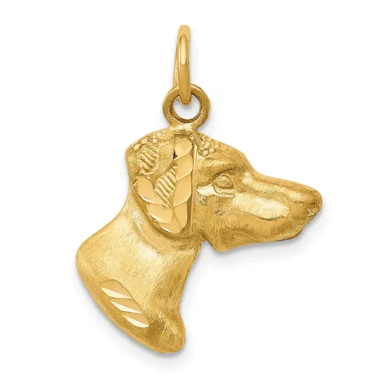 14K Gold Dog Charm Jewelry FindingKing 24mm x 17mm {1}