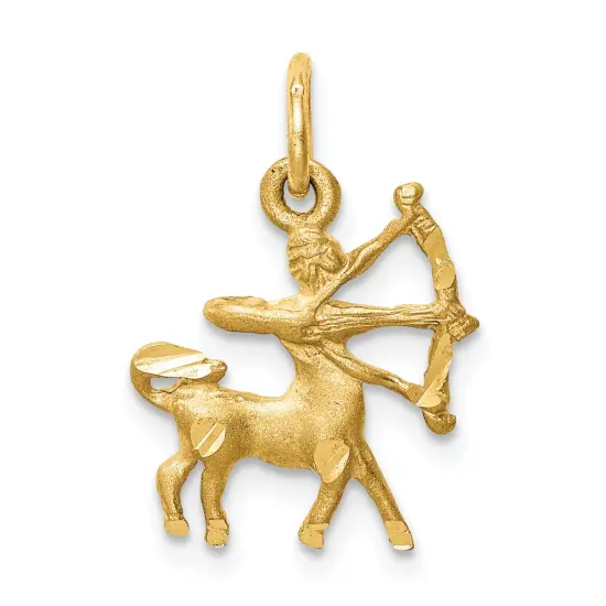 14K Gold Sagittarius Zodiac Charm Jewelry FindingKing 22mm x 12mm {1}