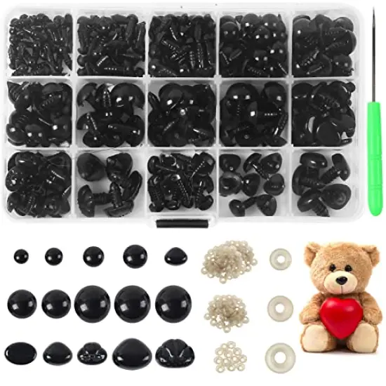 566PCS Safety Eyes and Noses for Amigurumi, Stuffed Crochet Eyes with Washers, Craft Doll Eyes and Nose for Teddy Bear, Crochet Toy, Stuffed Doll and Plush Animal (Various Sizes) {2}