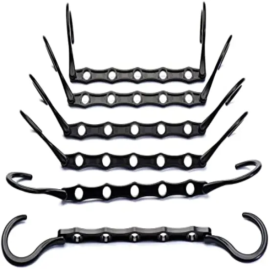 HOUSE DAY Black Magic Space Saving Hangers, Premium Smart Hanger Hooks, Sturdy Cascading Hangers with 5 Holes for Heavy Clothes, Closet Organizers and Storage, College Dorm Room Essentials 10 Pack {2}